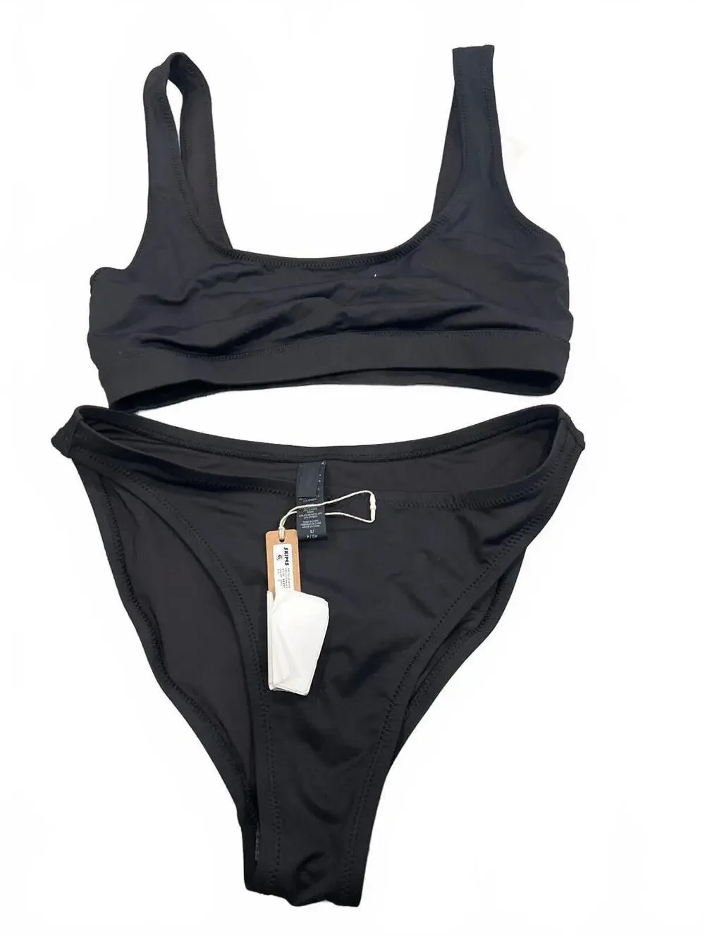 Skims signature swim tank bikini top & Mid coverage Bottom- SET in Onyx